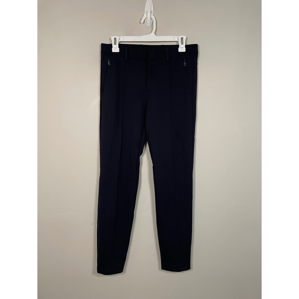 Bogner Slim Fit Front Pleat Ankle Pants in Navy Blue Size 6 Quiet Luxury Classic